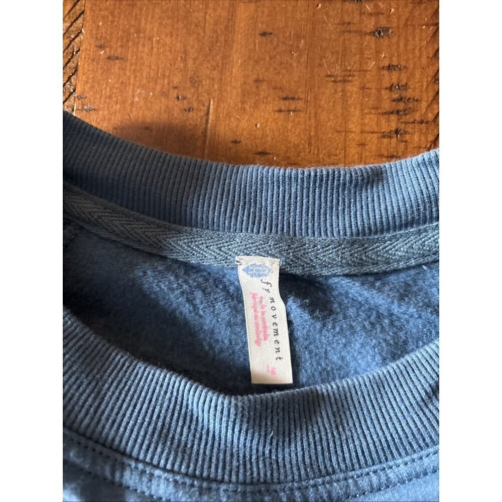 Free People Movement Metti Crew Sweatshirt Size Large Blue Cropped - Picture 4 of 6
